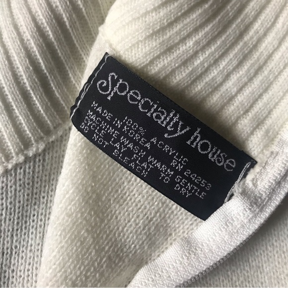 Vintage Specialty House creamy sleeveless crop turtleneck free size preppy - Picture 3 of 5